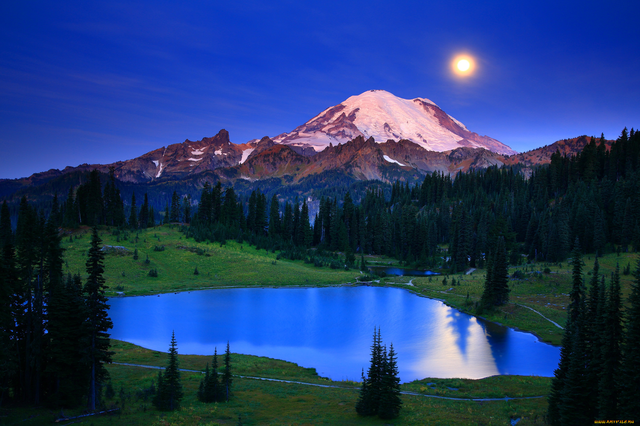 mount, rainier, national, park, washington, , , , , , tipsoo, lake, , , 